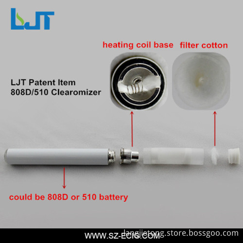 Ljt Patent E Cig 808d Kit Clearomizer 808d Cartomizer E Cigarette 808d Trasparent Cartomizer Cartridge